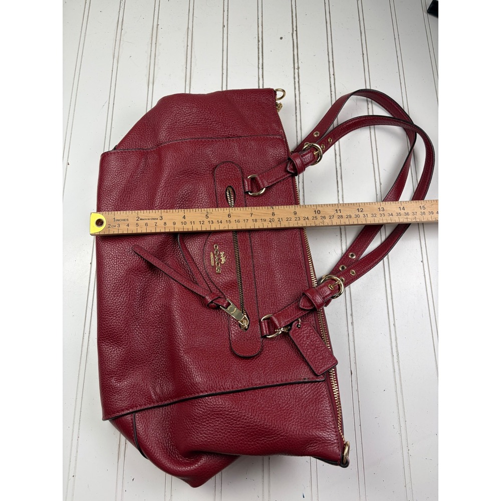 Coach Vintage Y2K Kleo Carryall Red Leather Shoulder Bag Tote - Picture 10 of 12